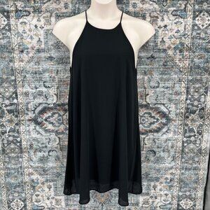 Everly Black Halter Dress Size L Mini A Line Knee Length Lined Little Black Dres